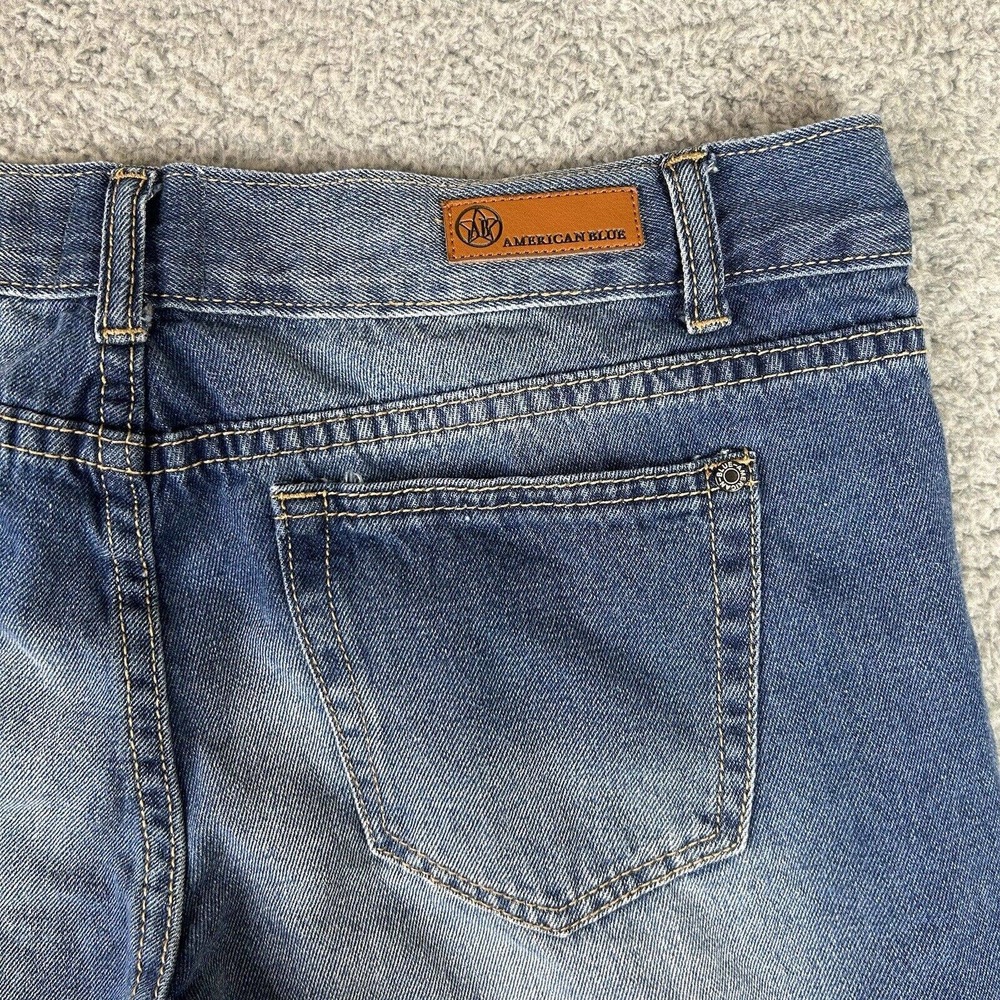 American Blue Jeans Womens 13 Juniors Premium Denim‎ Distressed Mid Rise - Picture 11 of 13